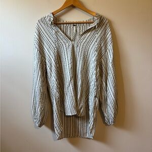 Free People “Rhythm Of The Night” Striped Peasant Tunic Top